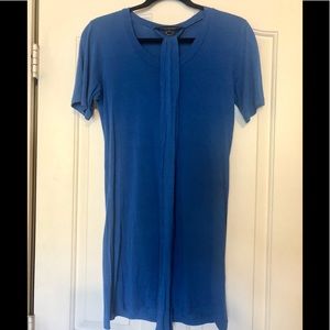 French Connection blue tunic top + waist tie